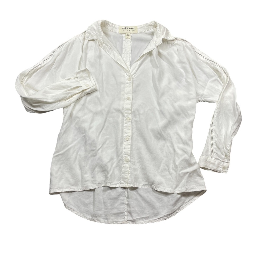 Anthropologie‎ Cloth and Stone Small White Burton Down Blouse